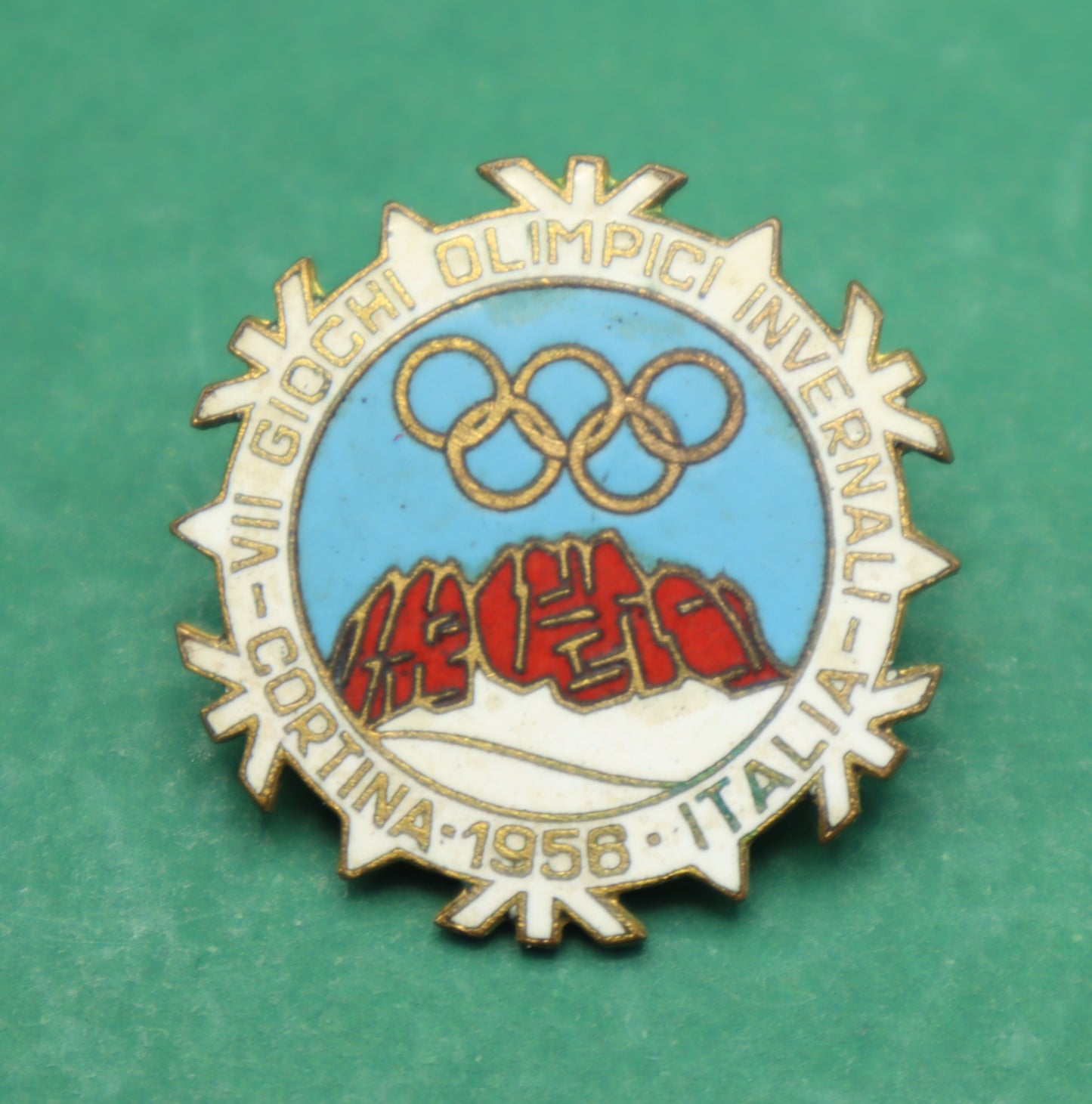 Vintage Cortina 1956 Italia - VII Giochi Olimpici Invernali Pin Distintivi