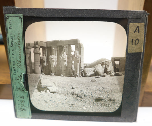 Photo Magic Lantern  Thebes of Ramses Ramesseum Egypt Ferrier Soulier Levy