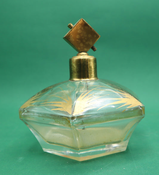 Vintage Bottiglia Perfumo Vetro oro Toeletto da collezione