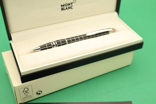 Montblanc Starwalker Ballpoint Black silver grid detail Original Box Document made in Germany