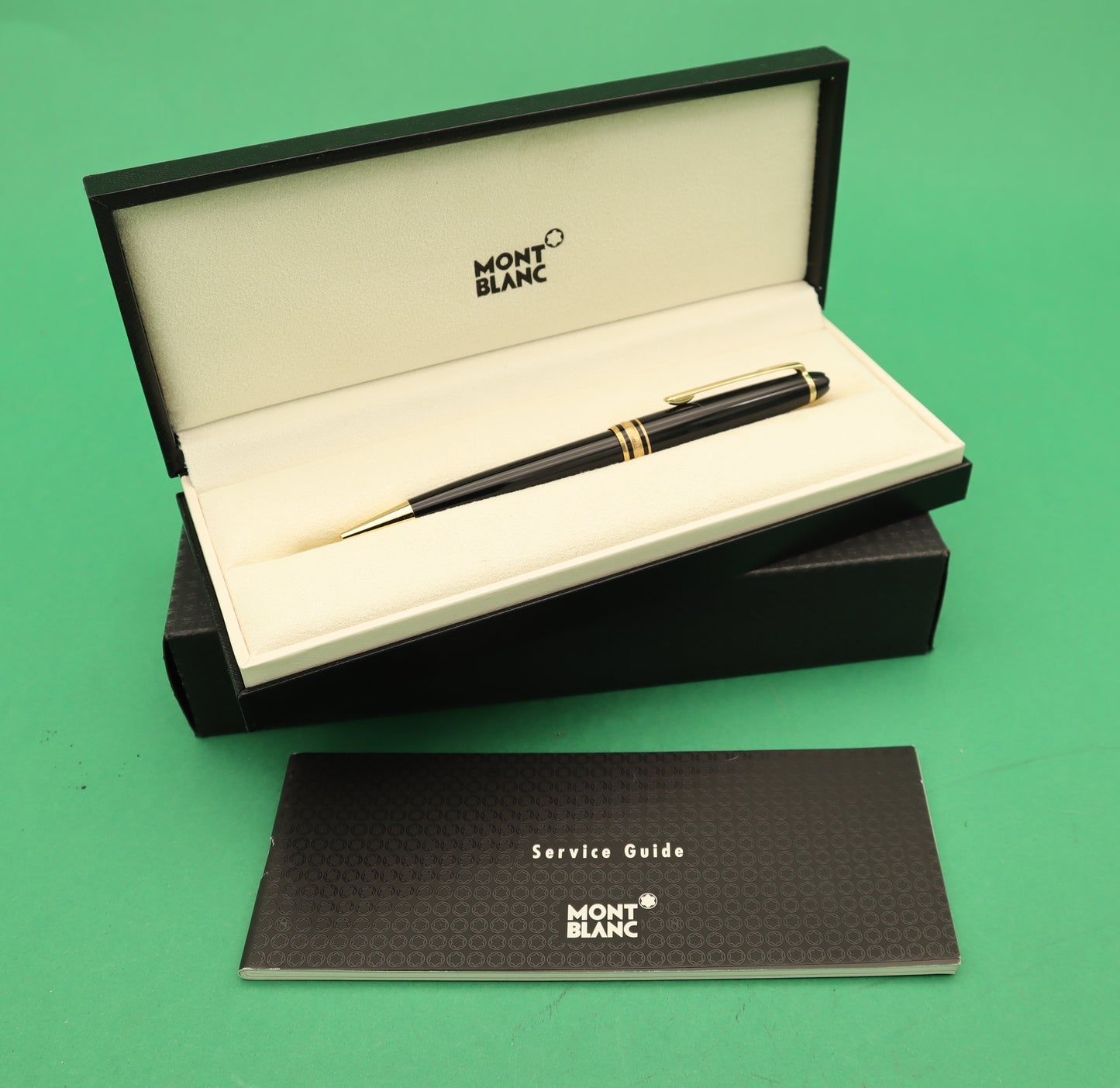 Montblanc Ballpoint PENNA A SFERA MEISTERSTÜCK GOLD-COATED Black GOLD with box made in Germany