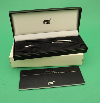 Montblanc Ballpoint PENNA A SFERA MEISTERSTÜCK PLATINUM-COATED Black Silver with box made in Germany