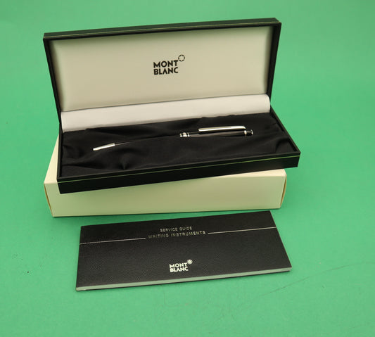 Montblanc Ballpoint PENNA A SFERA MEISTERSTÜCK PLATINUM-COATED Black Silver with box made in Germany