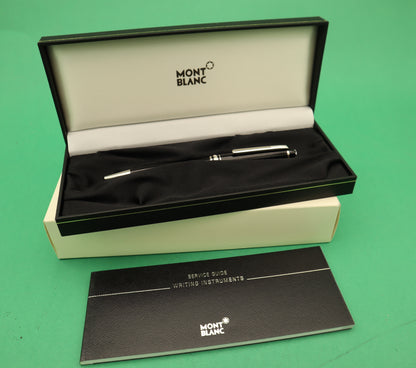 Montblanc Ballpoint PENNA A SFERA MEISTERSTÜCK PLATINUM-COATED Black Silver with box made in Germany