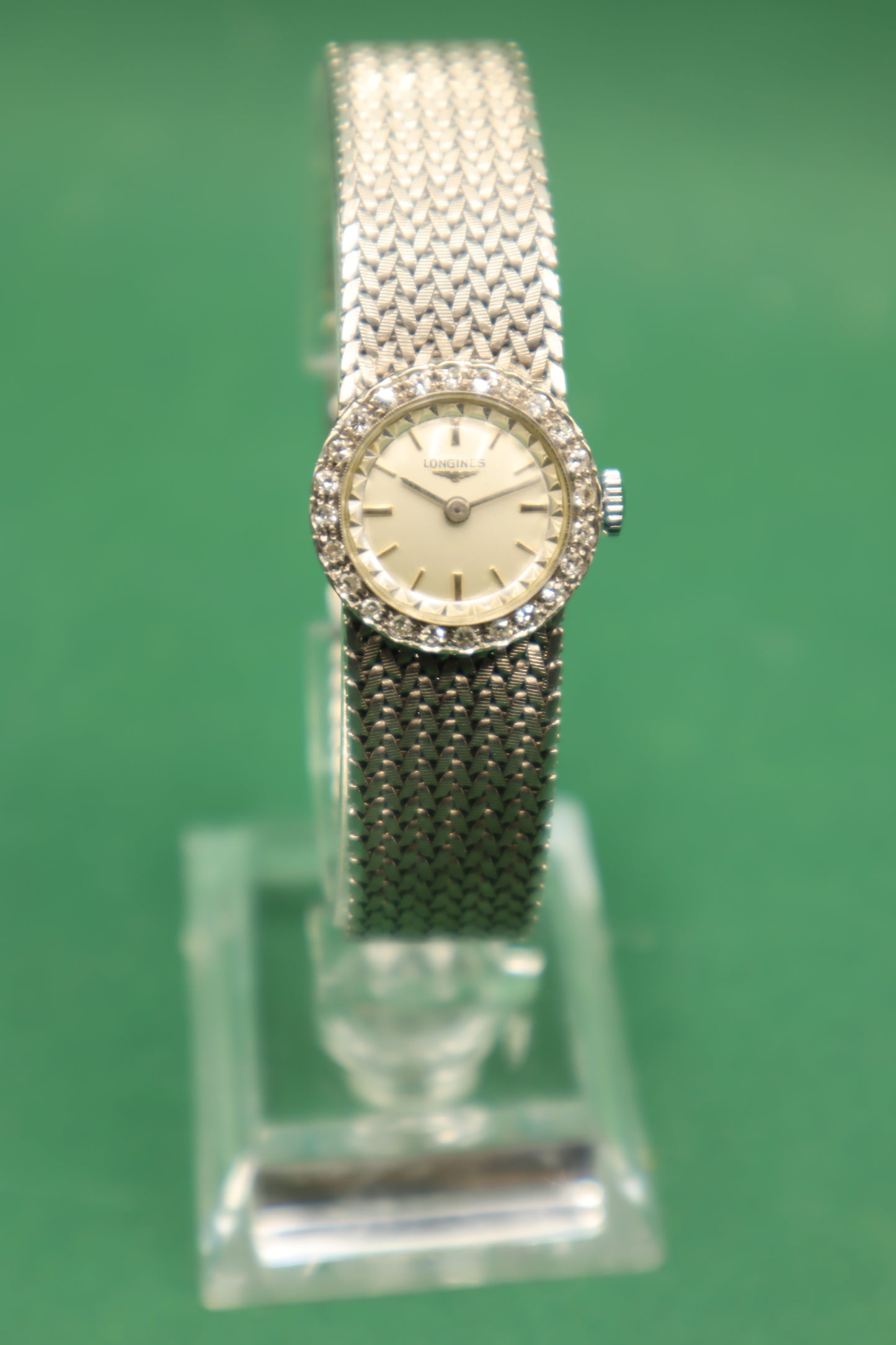 Longines Lady jewel watch white gold 18KT with real diamond's