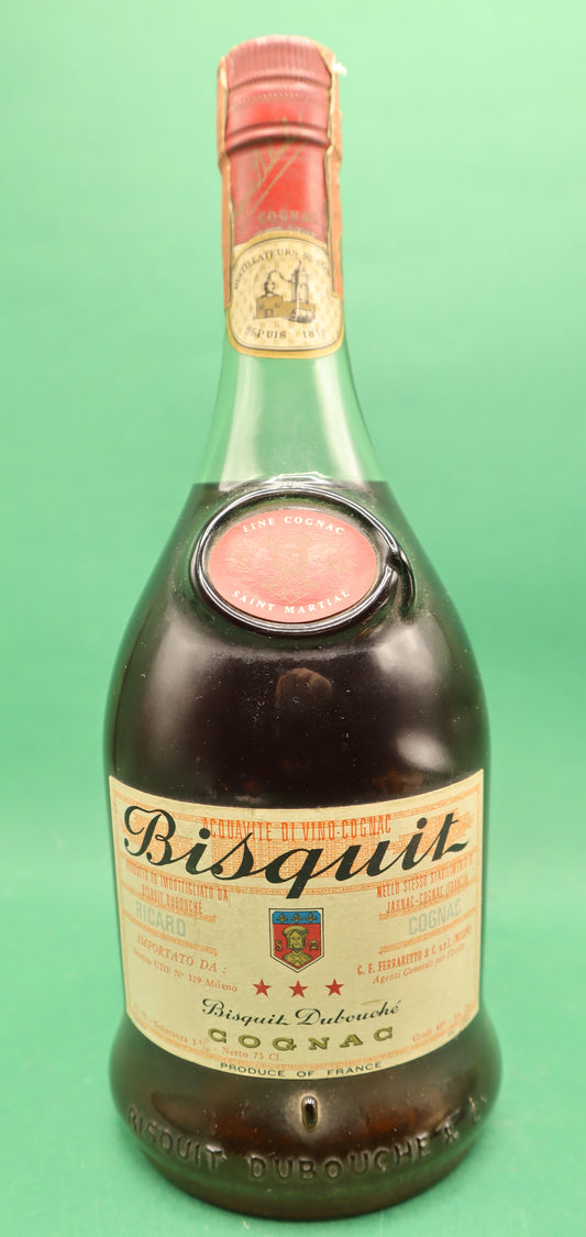 Vintage Cognac Three Stars 1960's Bisquit Dubouché 73cl 40%