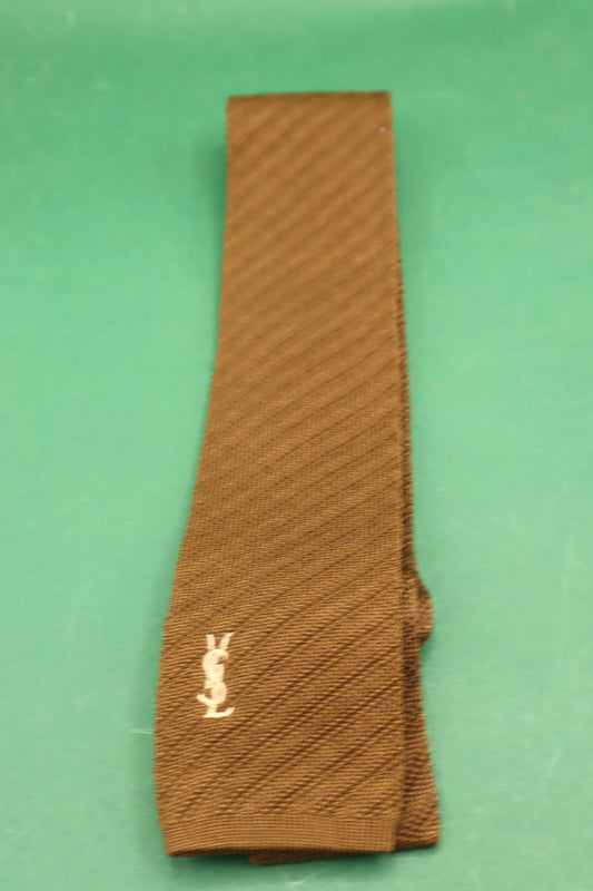 Vintage Cravatta Tie Yves Saint Laurent 100% Cotone Made in Italy