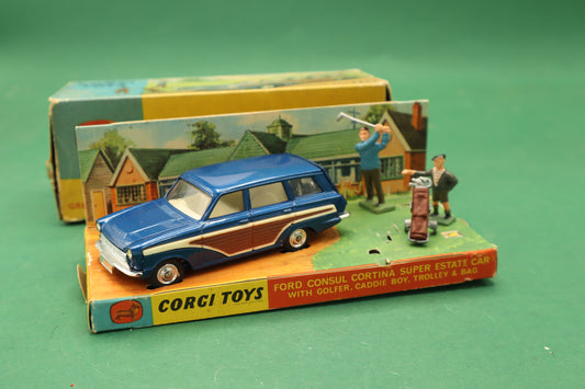 CORGI TOYS - 440 - FORD CONSUL CORTINA SUPER ESTATE CAR -PLAY CRAFT TOYS LTD LONDON- SCATOLA ORIGINALE 1/43