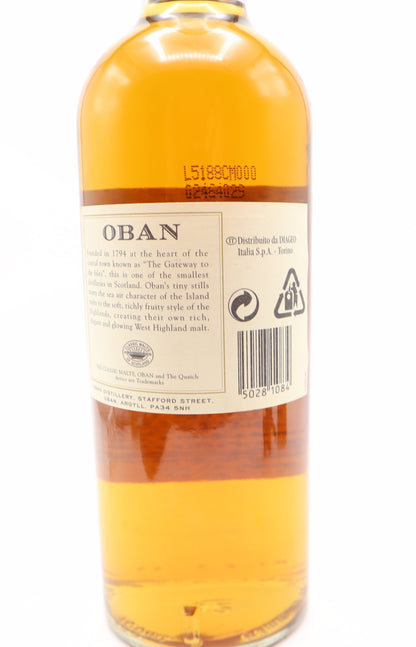 Oban single malt scotch 14 years whiskey